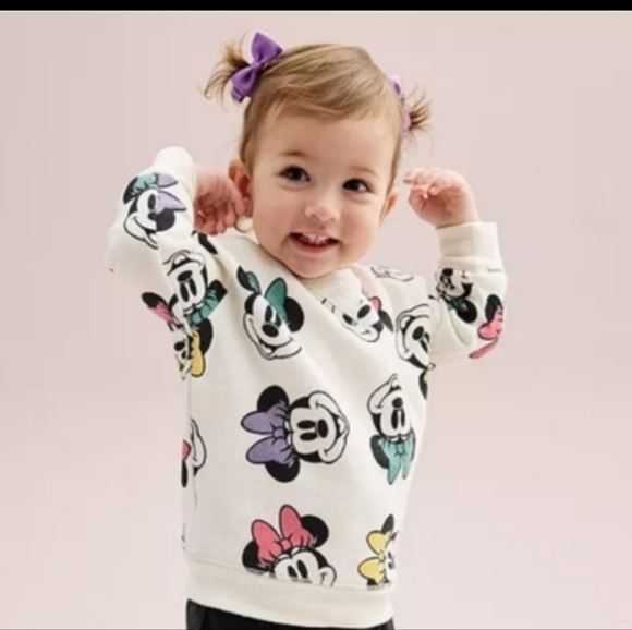 Disney Other - Minnie‎ Mouse Baby Sweatshirt and Short Sleeve Onesie